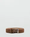 Mango Suede Belt In Metallic