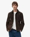 Mango Men's Suede Leather Jacket In Brown