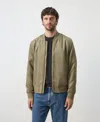 Mango Suede-effect Bomber Jacket In Green