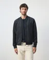 Mango Suede-effect Bomber Jacket In Blue