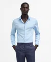Mango Men's Super Slim-fit Poplin Dress Shirt In Sky Blue
