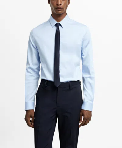Mango Men's Super Slim-fit Poplin Dress Shirt In Sky Blue
