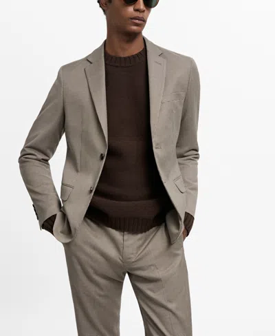 Mango Men's Super Slim-fit Stretch Fabric Suit Blazer In Beige