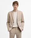 Mango Men's Super Slim-fit Stretch Fabric Suit Blazer In Beige