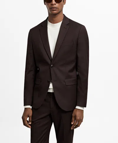 Mango Men's Super Slim-fit Stretch Fabric Suit Blazer In Burgundy