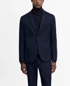 Mango Slim Fit Virgin Wool Suit Blazer In Dark Navy