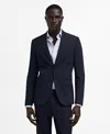 Mango Slim Fit Virgin Wool Suit Blazer In Dark Navy