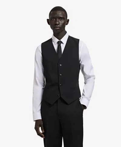 Mango Men's Super Slim-fit Stretch-fabric Suit Vest In Black