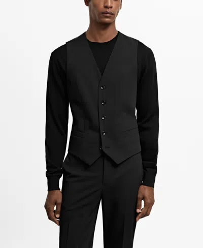 Mango Men's Super Slim-fit Stretch Fabric Suit Vest In Black