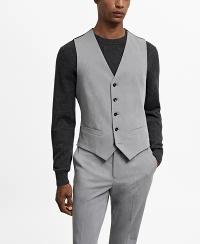 Mango Men's Super Slim-fit Stretch Fabric Suit Vest In Gray