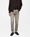 Mango Crop Tapered Jeans In Denim Gray
