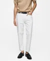 Mango Crop Tapered Jeans In Off White