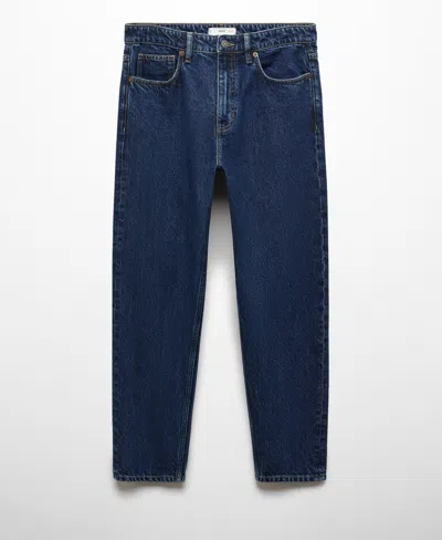 Mango Men's Tapered-fit Jeans In Dark Blue