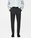 Mango Men's Tapered-fit Striped Pants In Gray