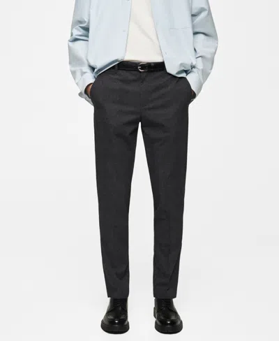 Mango Men's Tapered-fit Striped Pants In Gray