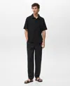 Mango Men's Textured Knitted Polo Shirt In Brown