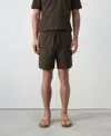 Mango Textured Drawstring Bermuda Shorts In Brown
