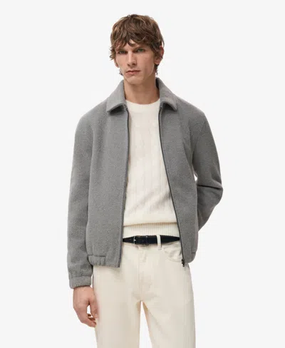 Mango Men's Textured Zip Sweatshirt In Gray