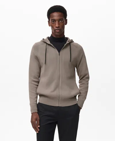 Mango Men's Thermoregulating Zip-up Sweatshirt In Medium Brown