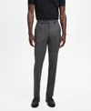 Mango Turin Virgin Slim Fit Wool Pants In Gray
