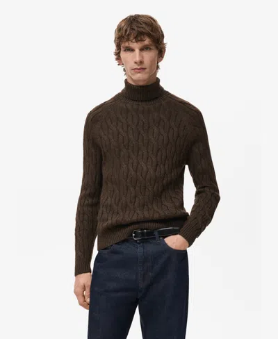 Mango Men's Turtleneck Knit Sweater In Brown