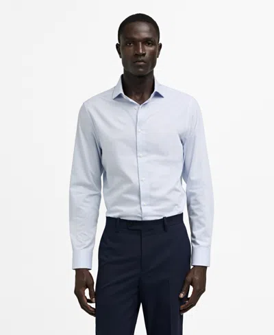 Mango Men's Slim-fit Cotton Pinstripe Shirt In Sky Blue