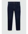 Mango Patrick Slim Fit Ultra Soft Touch Jeans In Dark Blue