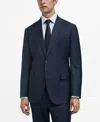Mango Slim Fit Virgin Wool Suit Blazer In Dark Navy