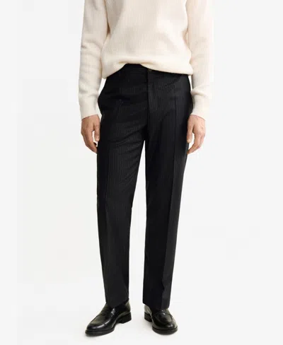 MANGO MEN'S VIRGIN WOOL REGULAR-FIT PINSTRIPE PANTS