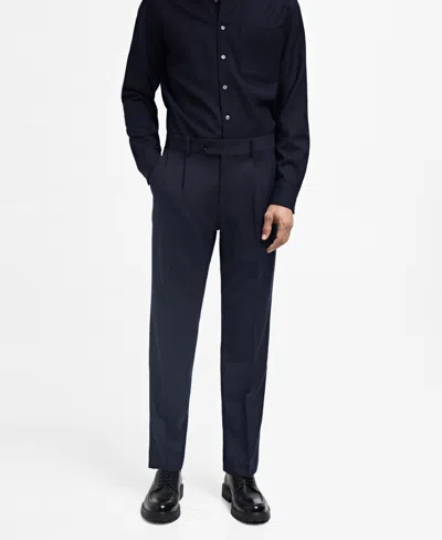 Mango Men's Virgin Wool Slim-fit Suit Pants In Dark Navy