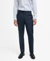 Mango Superslim Fit Dark Navy Flat Front Stretch Dress Pants In Dark Navy