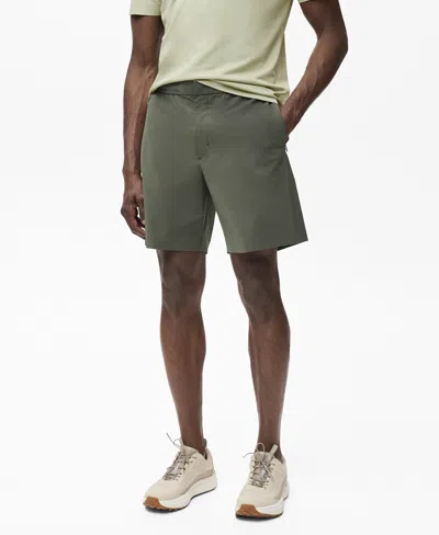 Mango Men's Water-repellent Bermuda Shorts In Green
