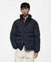 Mango Men's Water-repellent Quilted Coat In Dark Navy