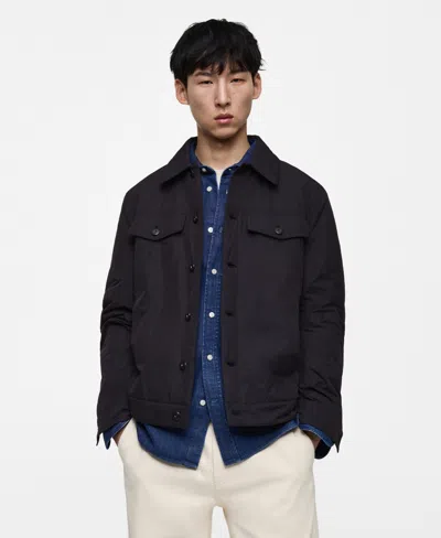 Mango Men's Water-repellent Quilted Jacket In Dark Navy