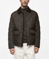 Mango Men's Water-repellent Quilted Jacket In Khaki