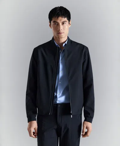 Mango Water-repellent Bomber Jacket Navy In Blue