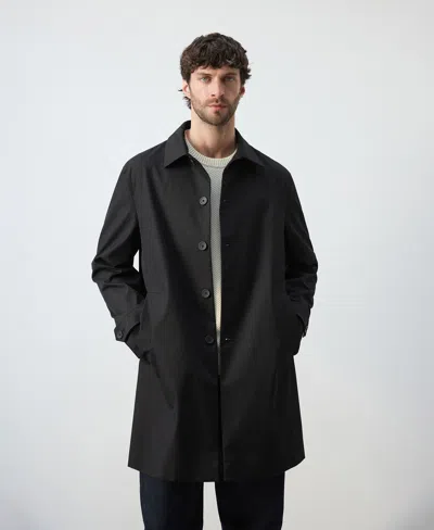 Mango Men's Water-repellent Pockets Trench Coat In Black
