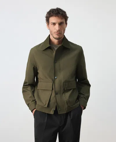 Mango Men's Water-resistant Straight-fit Shirt Jacket In Green