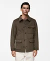 Mango Men's Wool-blend Field Jacket In Khaki