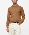 Mango Men's Wool-blend Knit Sweater In Medium Brown
