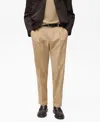 Mango Slim Fit Pants In Medium Brown