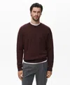 Mango Wool Cable Knit Sweater In Burgundy
