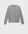 Mango Men's Wool Braided Sweater In Gray