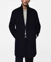 Mango Men's Wool Coat In Dark Navy