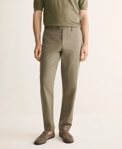 Mango Men's Wool Cotton Slim Fit Suit Pants In Brown
