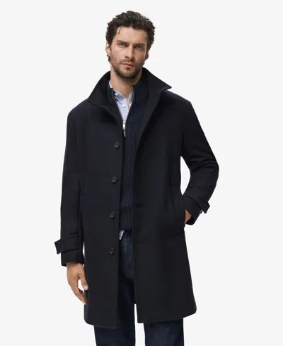 Mango Wool Blend Funnel Neck Coat In Black