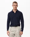 Mango Perkins Wool Quarter Zip Sweater In Blue