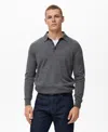 Mango Wool Sweater Polo In Gray
