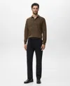 Mango Men's Wool Knitted Polo Sweater In Green