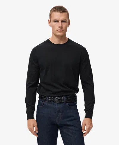 Mango Perkins Wool Quarter Zip Sweater In Black